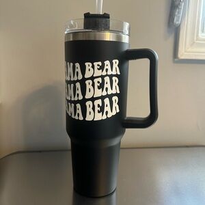 Black Tumbler with Mama Bear Design